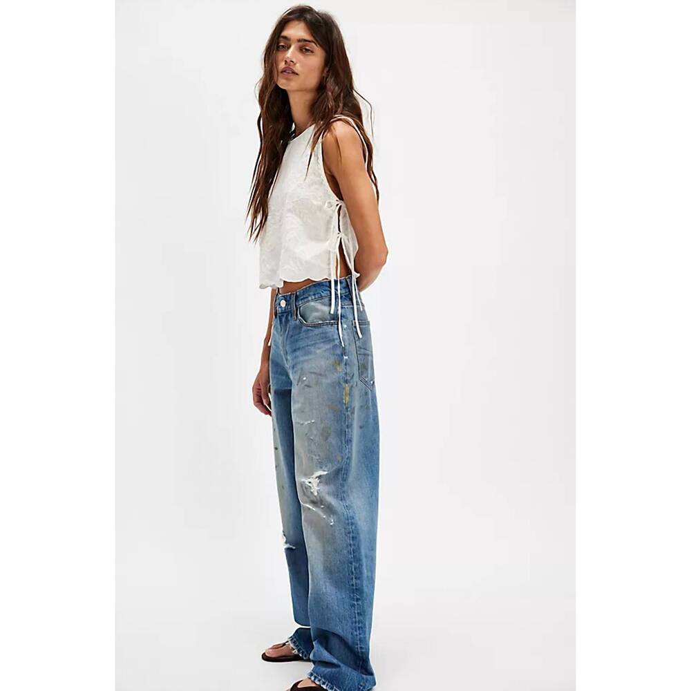 NEW DALA sling jean in painterly blue